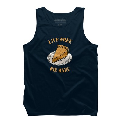 Men's Design By Humans Live Free Pumpkin Pie Hard By dumbshirts Tank Top