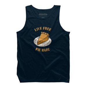 Men's Design By Humans Live Free Pumpkin Pie Hard By dumbshirts Tank Top - 1 of 3