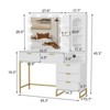 Makeup Vanity with Lighted Mirror, Vanity Desk with Power Strip - 2 of 4