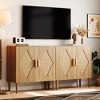 Garvee Rattan Accent Cabinet - 2-Door Storage Sideboard with Decorative Details, for Living Room, Dining Room & Entryway, Natural - 2 of 4