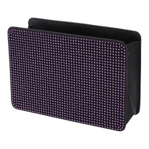 Unique Bargains Car Trash Can Foldable Car Door Faux Leather Trash Bin Purple Black 1 Pcs - 1 of 4