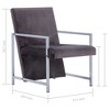 vidaXL Armchair with Chrome Feet Dark Gray Velvet - 4 of 4