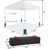 Acekool 10x10 Pop Up Canopy Tent, One-Person Setup Instant Shelter, Adjustable Heights, Wheeled Bag, Sandbags & Stakes, Outdoor Shade, White - 4 of 4