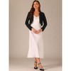 Allegra K Women's Long Sleeve Cropped Contrast Trim Bolero Casual Work Cardigan - 4 of 4