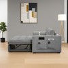 Leovsnove 55.5" Convertible Sofa Bed, 3 in 1 Velvet Pull Out Couch with Side Pockets and Adjsutable Backrest, Lumbar Pillows - 4 of 4