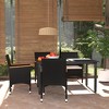 vidaXL Patio Dining Set Outdoor Dining Set Table and Chair Set Poly Rattan - Black and Brown 59.1" Table Length 4 Piece - 2 of 4