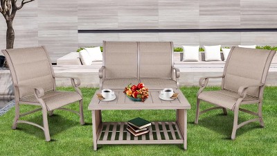 Black Steel Round Fire Pit Table with Cooking Grate