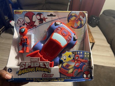  Spidey and His Amazing Friends Glow Tech Web-Crawler - Coche de  juguete con figura de acción de Spider-Man, juguetes preescolares de  superhéroes de Marvel para niños y niñas de 3 años