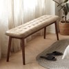 NicBex Solid Wood Dining Bench 3-Seater, Rustic Wooden Table Bench, Simple and Natural Dining Bench for Living Room Kitchen - 2 of 4