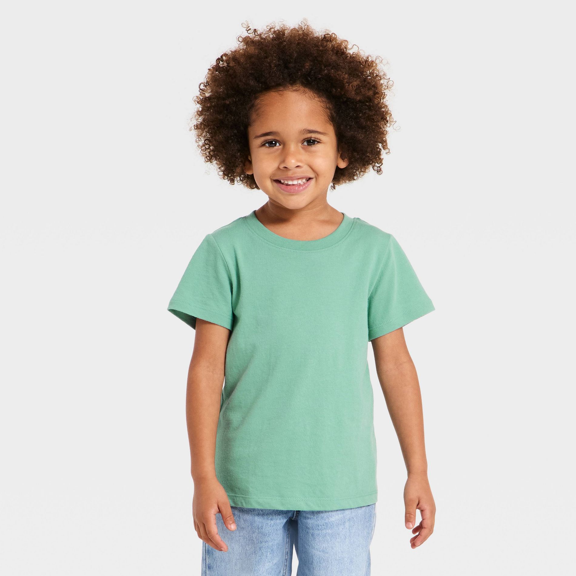 Toddler Boys' Short Sleeve Solid T-Shirt - Cat & Jack™ Teal Green 2T