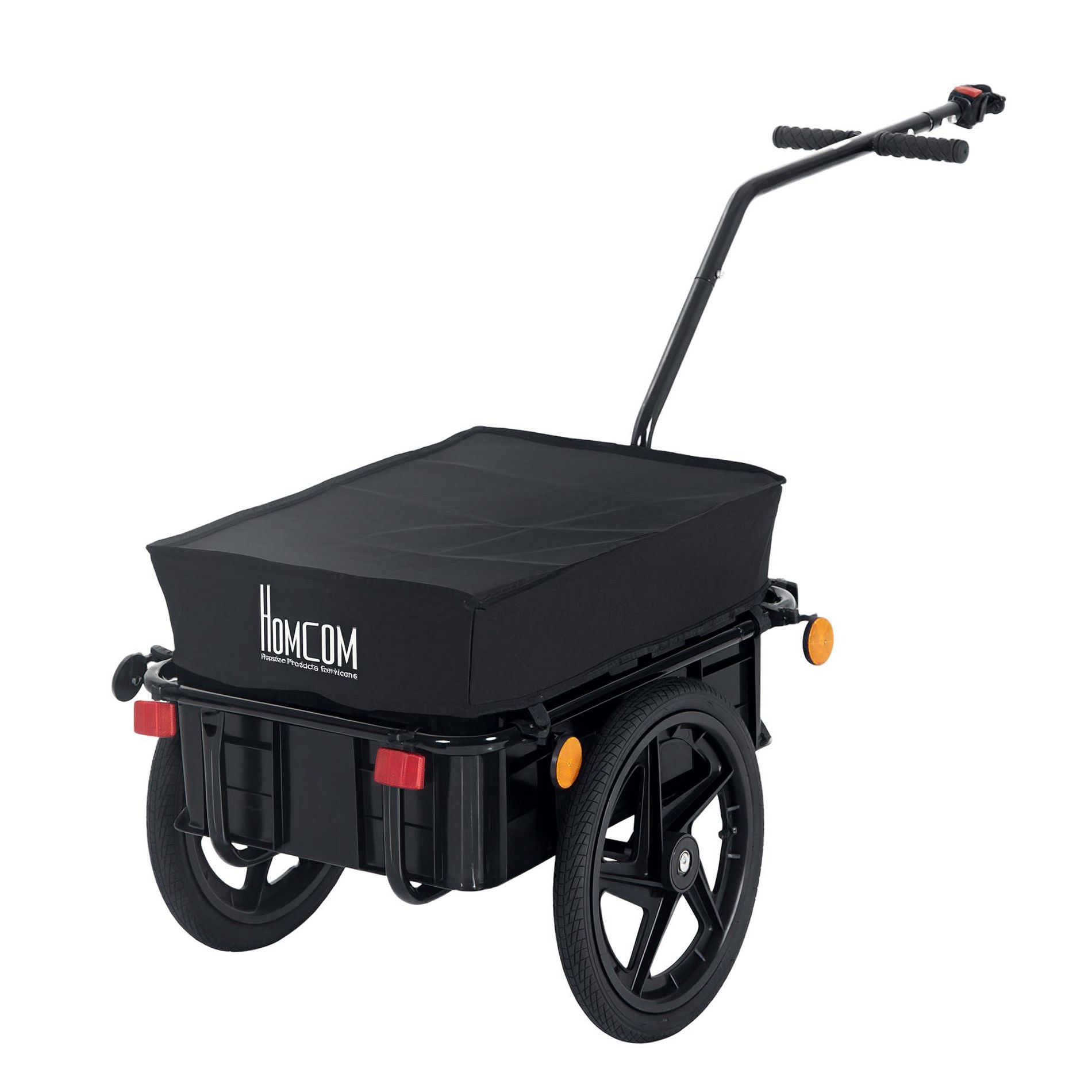 Aosom Bicycle Cargo Trailer with Removable Box and Waterproof Cover, Bike Wagon Trailer with Two 16in Wheels