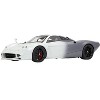 Pagani Huayra Codalunga Bianco Malta and Grigio Silverstone Gray Metallic with Black Top with CASE Ltd Ed 1/18 Model Car by BBR - 2 of 4