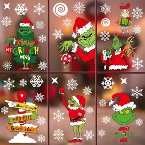 Christmas Window Clings Decorations for Glass Windows Winter Stickers Snowflakes Christmas Decorations Christmas Window Stickers for Holiday 10 Sheet - 1 of 2