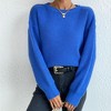 Women's Cropped Long Sleeve Sweater Casual Knit Pullover Top For Fall - 3 of 4