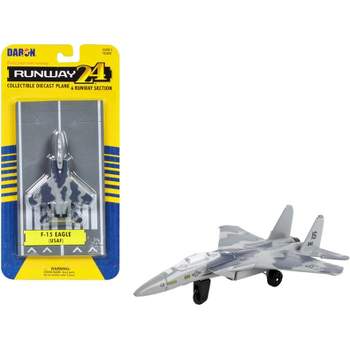 McDonnell Douglas F-15 Eagle Fighter Aircraft Gray Camouflage "US Air Force" w/Runway Section Diecast Model Airplane by Runway24