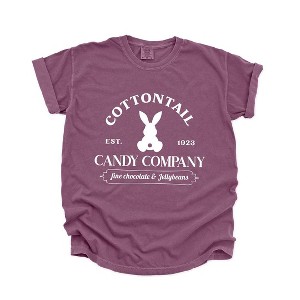 Simply Sage Market Women's Cottontail Candy Company  Short Sleeve Garment Dyed Tee - 1 of 4