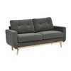 JUJABU 67.7'' Mid-Century Modern Tufted Loveseat Sofa with Wood Legs – Upholstered Fabric - 2 of 4