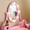 KTMBDW Kids Vanity Table and Chair Set, Girls Vanity Set with Stool and Mirror, Makeup Dressing Princess Table with 3 Drawer for Little Girls - 3 of 4