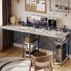 Bestier 47'' L Shaped Computer Desk, Reversible Corner Office Desk with Adjustable Shelves, Writing Study Table for 2 Person Home Office Small Space - 2 of 4