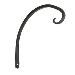 Hookery Angled Upturned Metal Hanger for Plants, Lanterns, or Outdoor Decorations – Outdoor Use, Supports up to 20 lbs, Black, 8" - 1 of 1