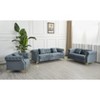 3 Piece Living Room Set, Mid-Century Style Sofa,Button Tufted Armchair Loveseat Couch with Square Pillows and Nailhead Trim for Living Room - 2 of 4