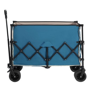 Beach Wagon,Collapsible Wagon 220lbs Heavy Duty 300L Folding Utility Garden Cart with Big All-Terrain Beach Wheels