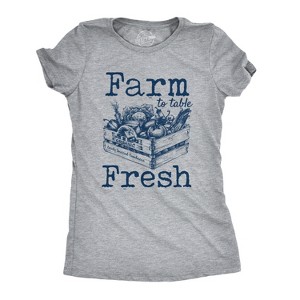 Womens Farm To Table Fresh T Shirt Cute Vegetables Farmers Market Tee - Crazy Dog Women's T Shirt - 1 of 4