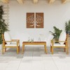 vidaXL Patio Lounge Set - Acacia Wood - 3 Piece Outdoor Furniture - Cushions Included - Deck/Porch/Garden Use - 2 of 4