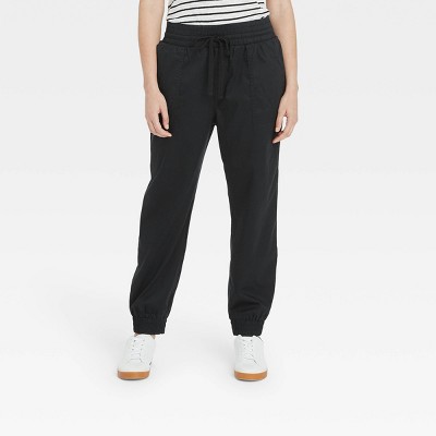 Women's High-rise Woven Ankle Jogger Pants - A New Day™ Black S : Target