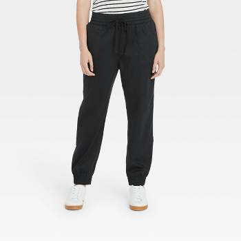 NEW Women's SERRA Black White Drawstring Tapered Lounge Pants Size