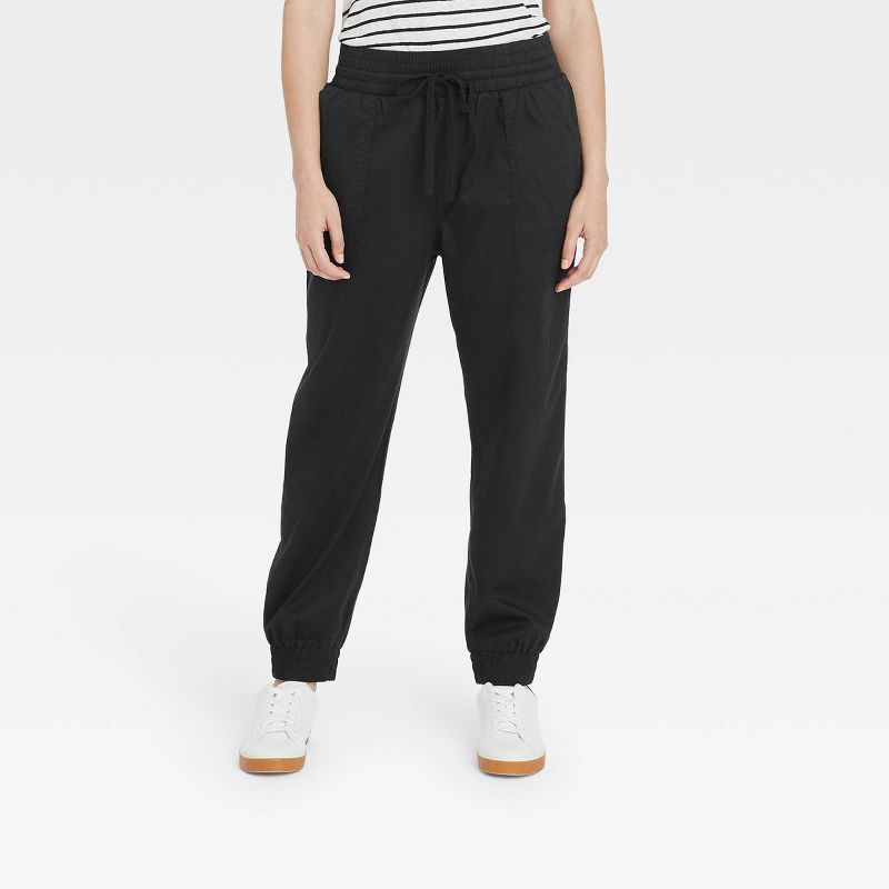 Women's High-Rise Woven Ankle Jogger Pants - A New Day™, 1 of 10