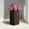 MAYEERTY Planter Box Wooden Walnut Rectangle 10x10x24in - 2 of 4