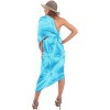 LA LEELA Women's Summer Beach Bikini Wraps Sarong Cover up Wrap Skirt Swimsuit Swimwear Cover Ups for Womens One Size Blue, Tie Dye Design - 4 of 4