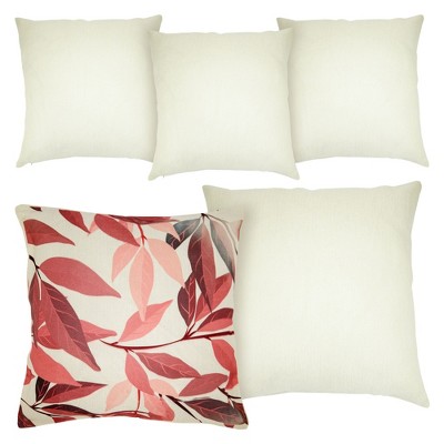 Bright Creations 5 Pack Sublimation Pillow Cases 18x18, Blank Linen Pillow Covers with Invisible Zipper
