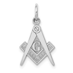 Black Bow Jewelry 14k Yellow or White Gold Masonic Symbol Charm or Pendant, 12mm - 1 of 4