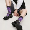 Anna-Kaci Women's 3-Pair Floral Pattern Crew Socks with Scalloped Cuff and Allover Knit Design for Everyday Style - 3 of 4
