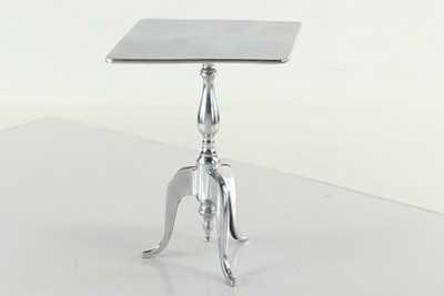 Silver Aluminum Square Accent Table 17" x 17"