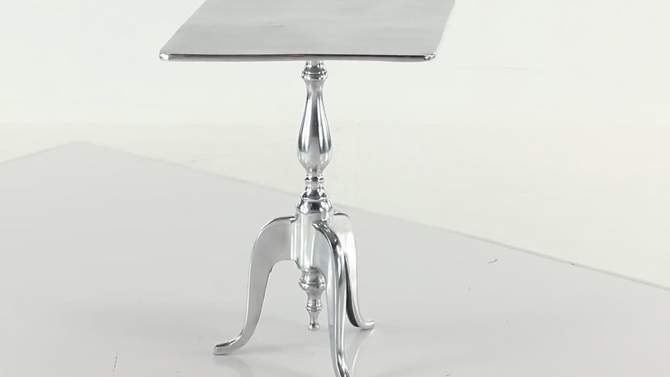 Traditional Aluminum Square Accent Table Silver - Olivia &#38; May, 2 of 8, play video