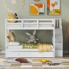 NicBex Full Size Bunk Bed Wooden Bed Frame with Twin Size Trundle, Storage Stairs and Full Length Guardrail, No Box Spring Required - 2 of 4