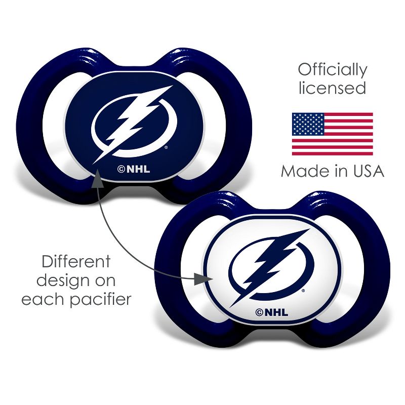BabyFanatic Officially Licensed Unisex Pacifier 2-Pack - NHL Tampa Bay Lightning, 5 of 6