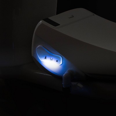 White Elongated Electric Bidet Toilet Seat with Remote Control