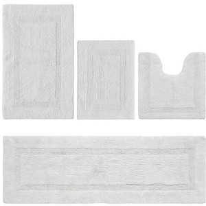 Lux Premium 100% Cotton Tufted Solid Reversible 4 Piece Bath Rug Set – Ultra-Soft, Water-Absorbent, Durable, Machine Washable Bathroom Rug - 1 of 4