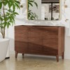 ROOMTEC 24 in. Bathroom Vanity, Mid-Century Cabinet with 2 Soft-Close Doors, Freestanding, Wood Grain Laminate, Walnut (Sink Not Included) - 3 of 4