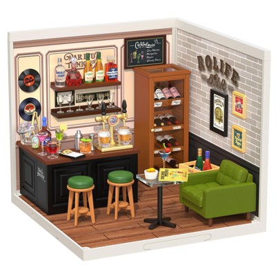 Детские куклы Etokfoks DIY Miniature Burger Restaurant House Kit 110 Piece Plastic Building Set with LED Light 6.4x7.1x6 Inch for Teens Adults — фото 7