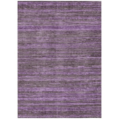 HomeRoots 3' X 5' Purple And Plum Striped Washable Indoor Outdoor Area Rug