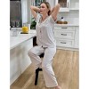 Dream Valley® Women's Button Down Short Sleeve Shirt and Pants 2 Piece Pajama Set - 3 of 4