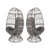 Swivel Patio Egg Chair with Cushion, Outdoor Basket Egg Chair with Water-Resistant Cushions,Faux Rattan Swivel Egg Chair for Garden or Balcony-Koiai - 3 of 4