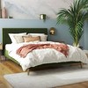 Mr. Kate Queen Daphne Upholstered Bed with Headboard Olive Green: Velvet Texture, Wood Frame, No Box Spring Needed - image 2 of 4