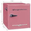 Frigidaire 1.6 Cubic Foot Stainless Steel Countertop Retro Bar Mini Fridge Refrigerator with Compact Freezer, Bottle Opener, and Reversible Door, Pink - 2 of 4