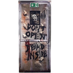 HalloweenCostumes.com One Size Fits Most 71" Zombie Door Curtain Halloween Prop | Door Decorations, Black/Brown - 1 of 1